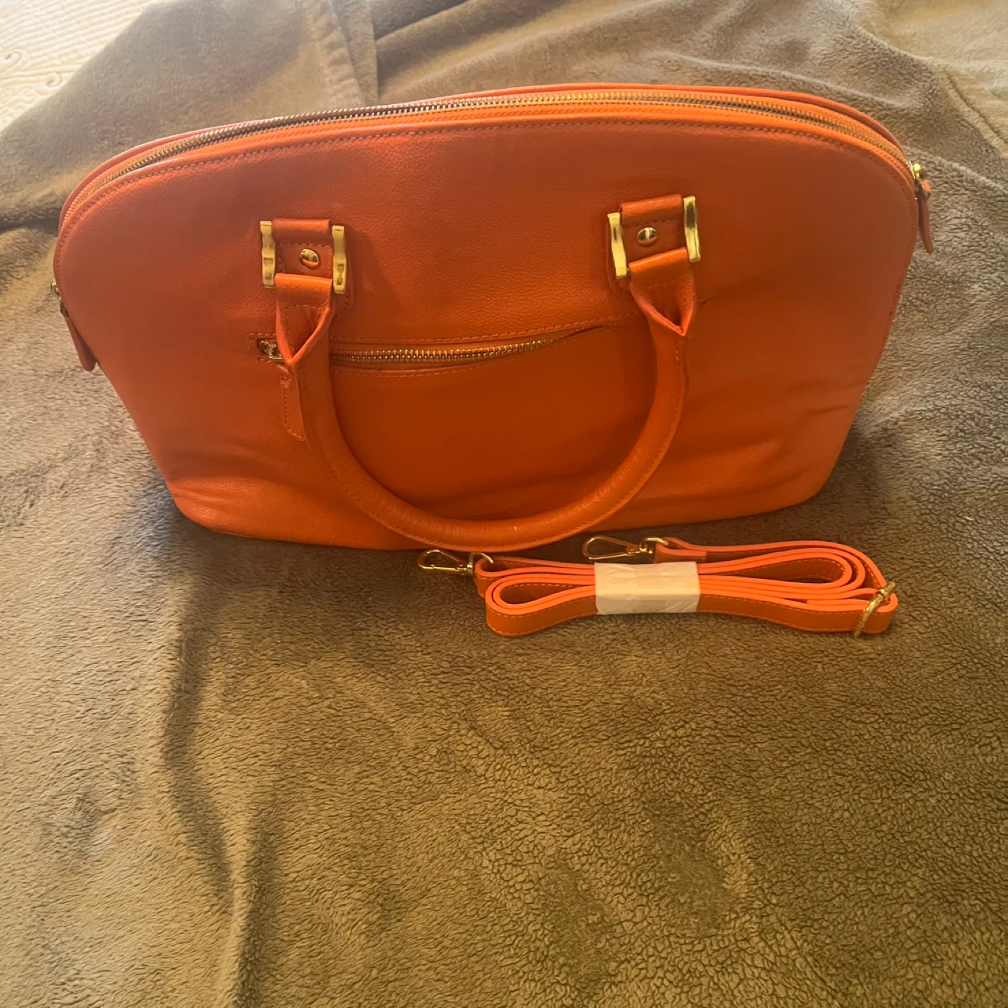 Joy & Iman Orange Satchel Bag with Detachable Strap - photo 5