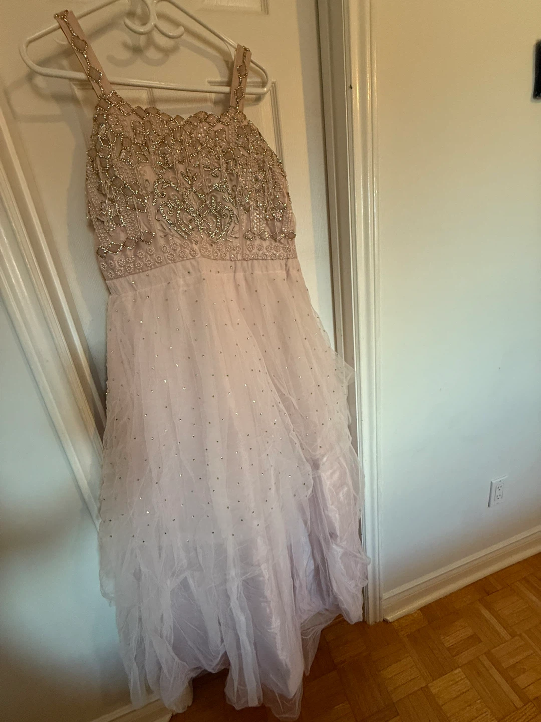 Pink Embellished Tulle Gown