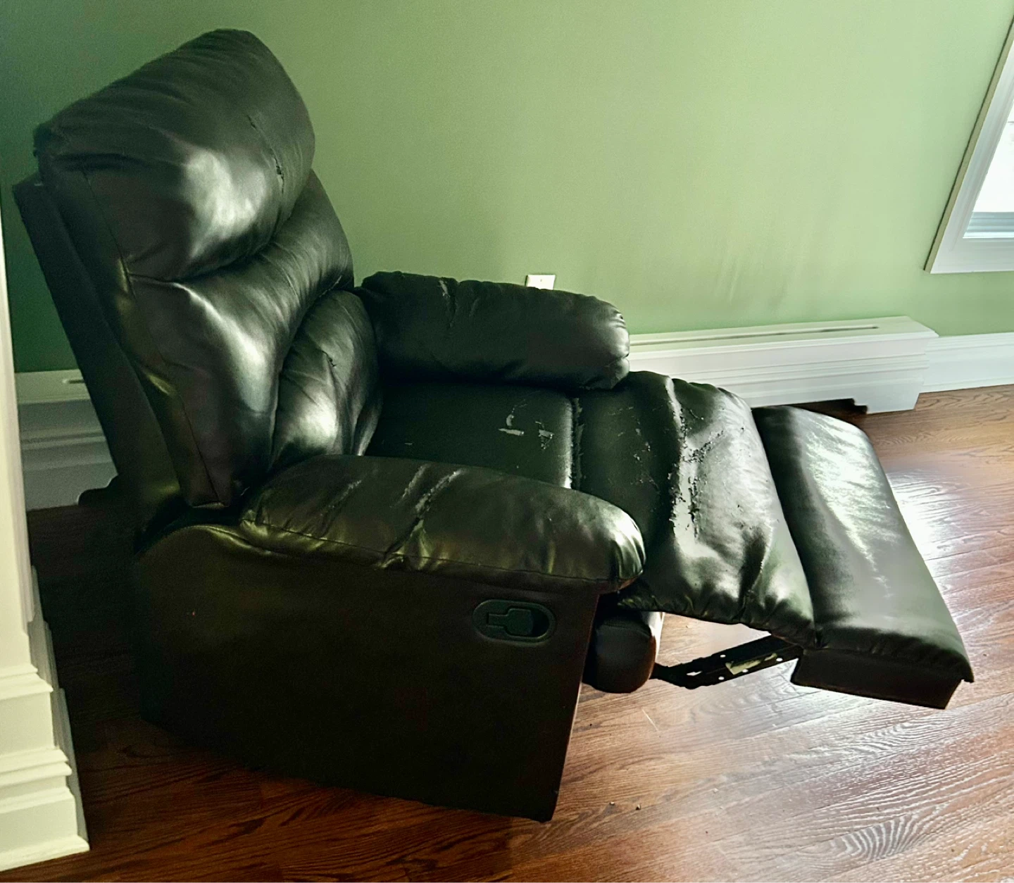 Brown Faux Leather Recliner - photo 3
