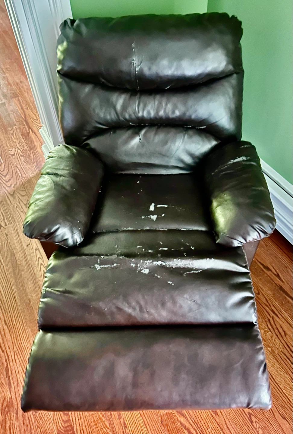 Brown Faux Leather Recliner - photo 2