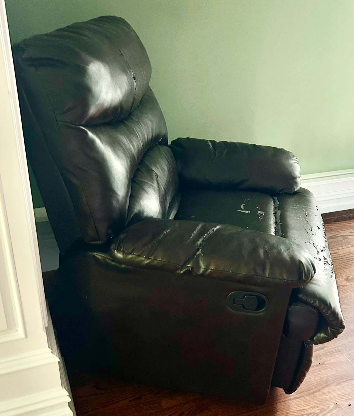 Brown Faux Leather Recliner - photo 4