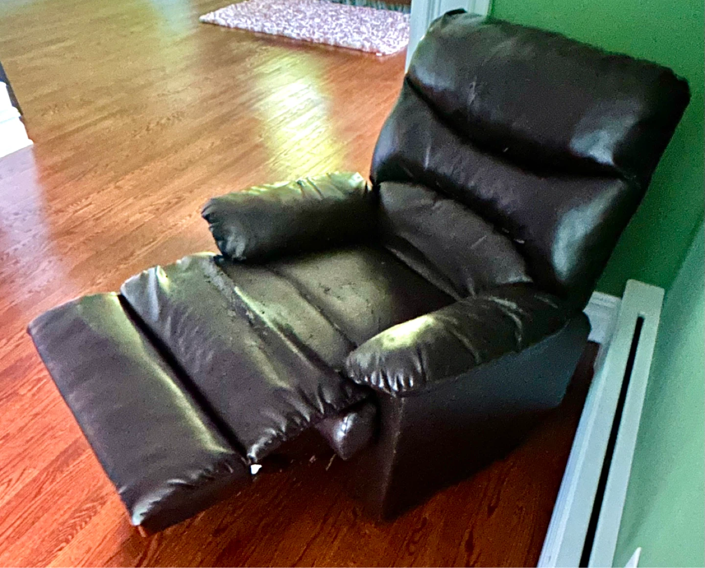 Brown Faux Leather Recliner