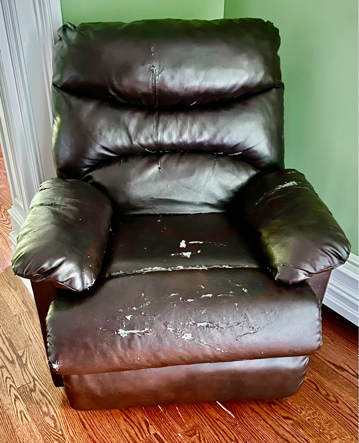 Brown Faux Leather Recliner - photo 5