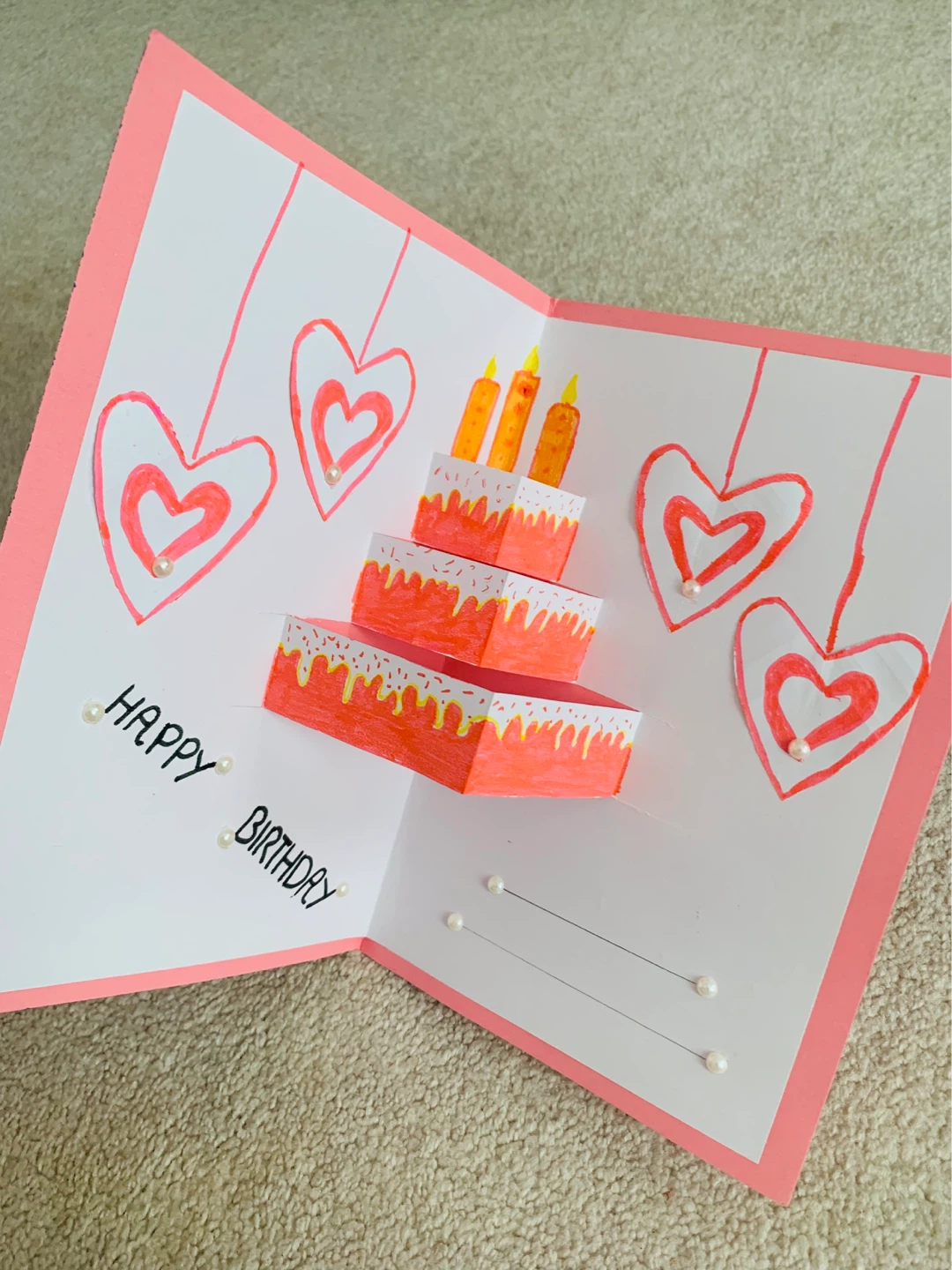 Handmade Pop-Up Birthday Card with Cake Design - photo 2