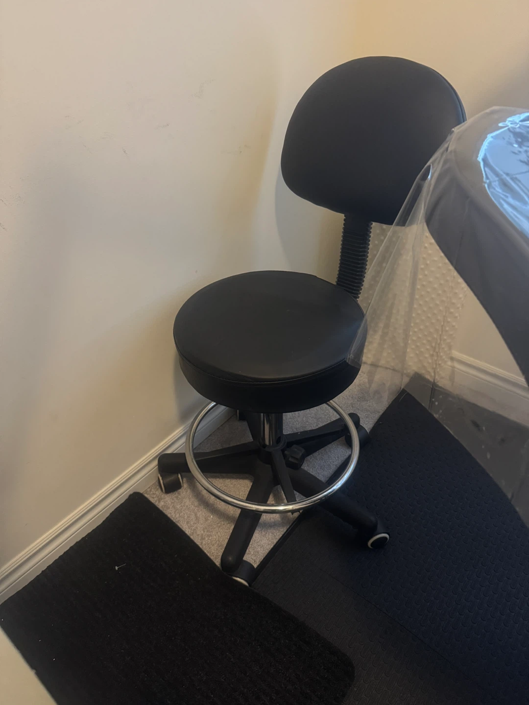 Black Massage Table with Rolling Stool - photo 2
