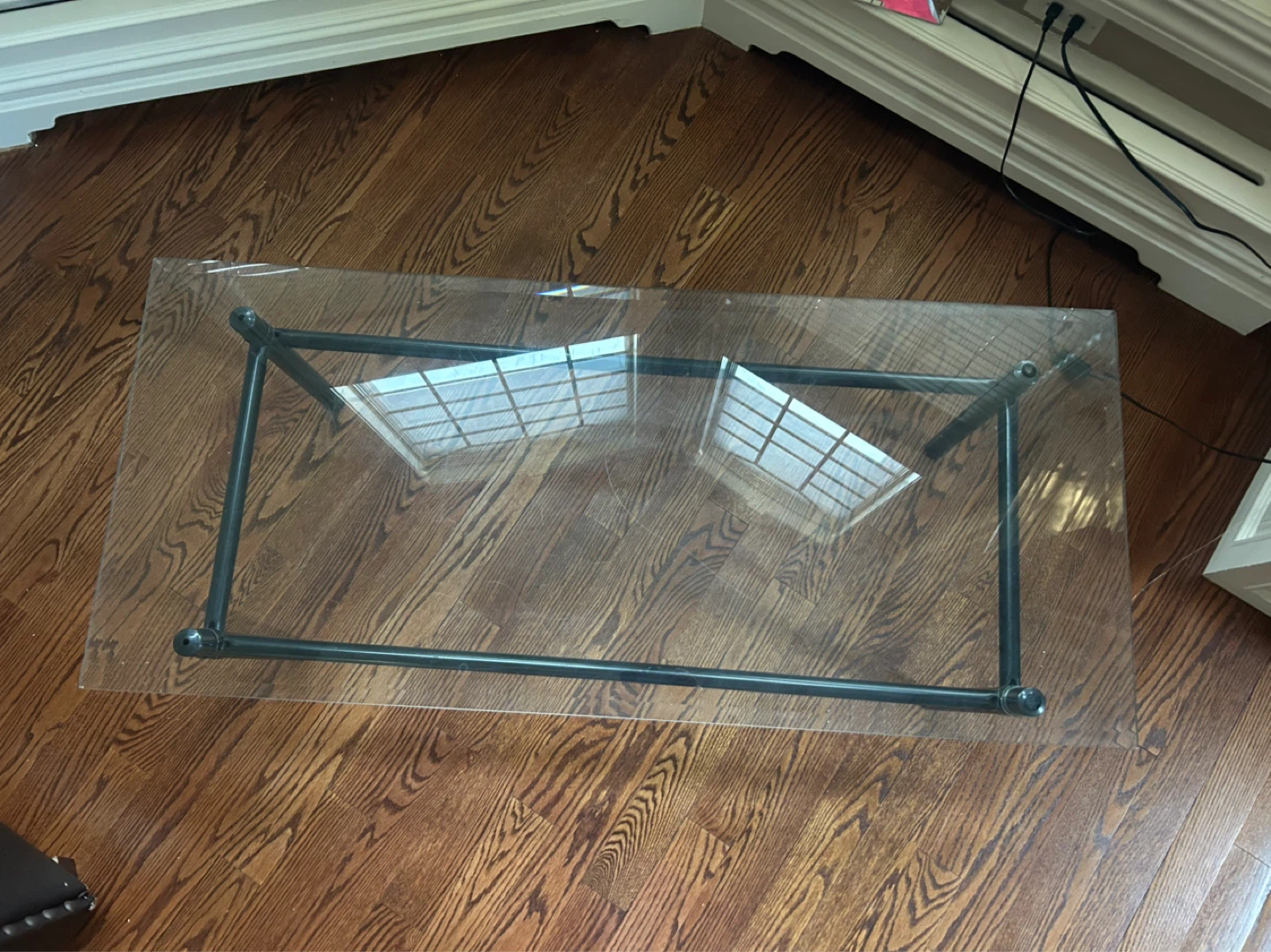 Glass Top Coffee Table with Black Metal Frame - photo 3