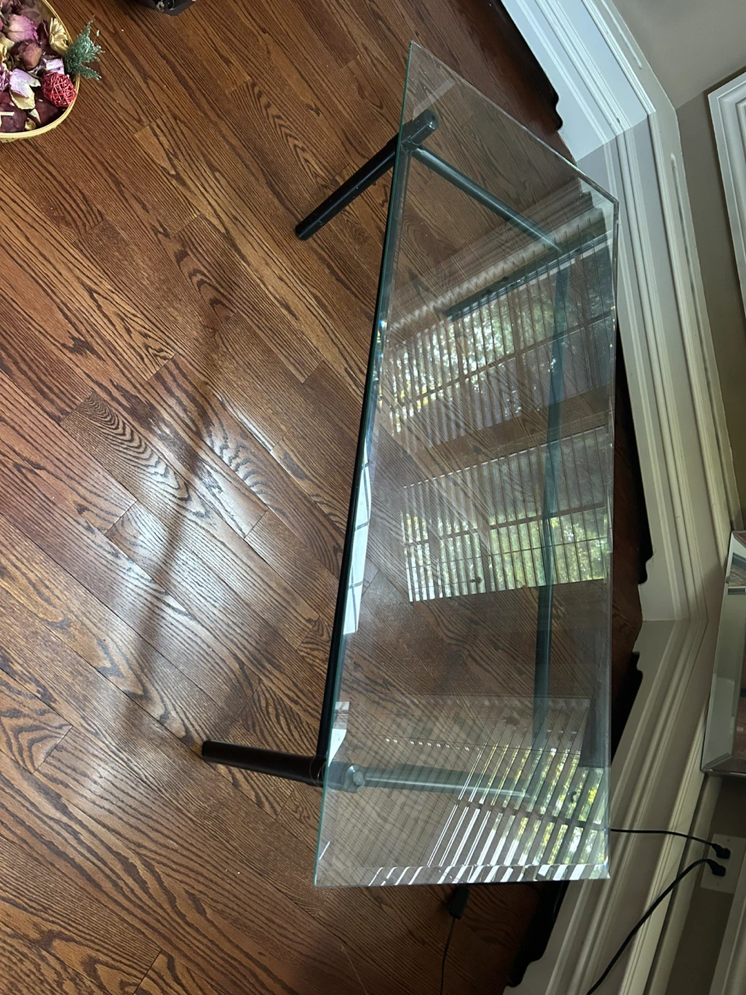 Glass Top Coffee Table with Black Metal Frame - photo 2