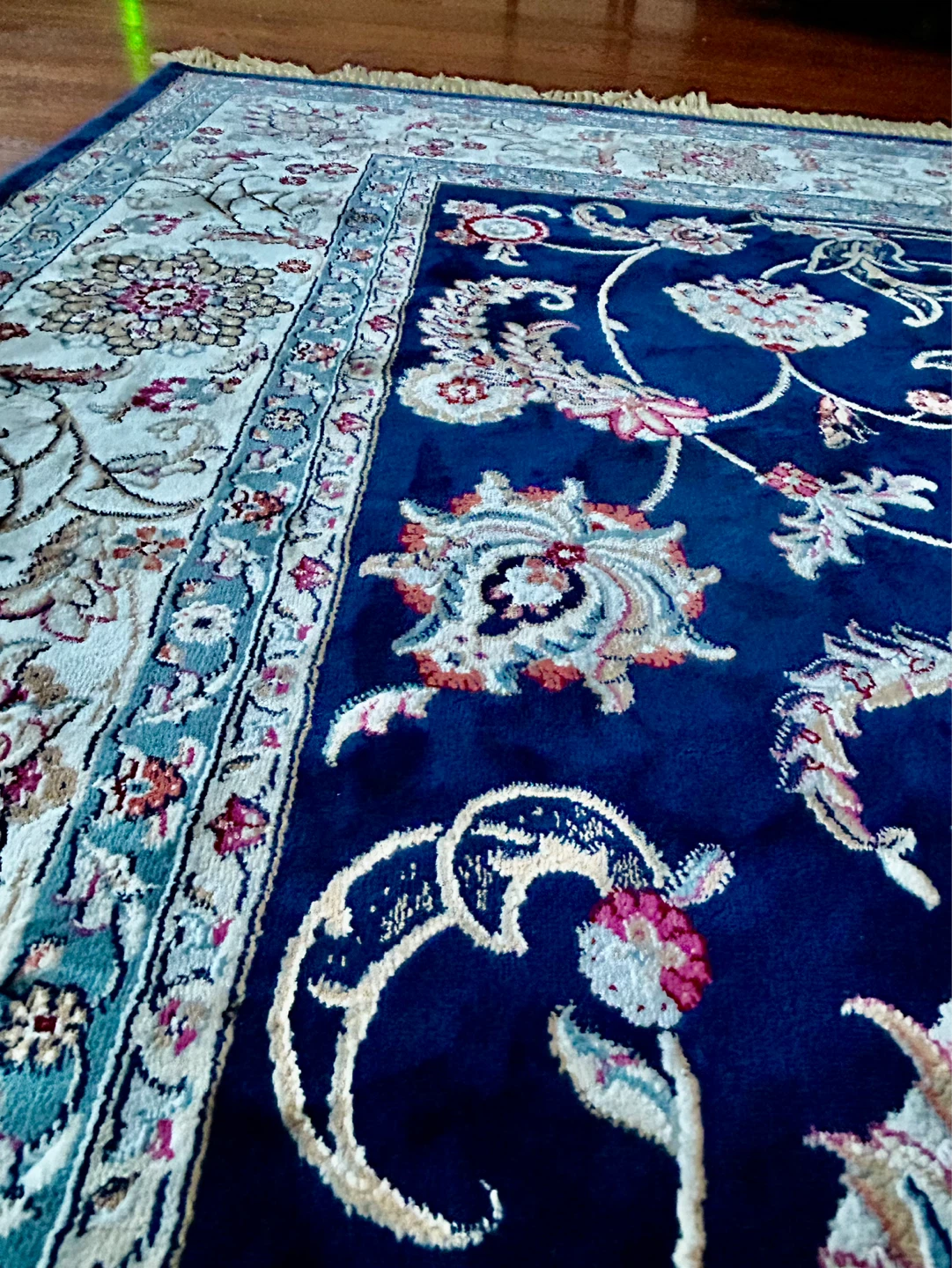 Blue Persian Style Area Rug with Tassels - photo 4