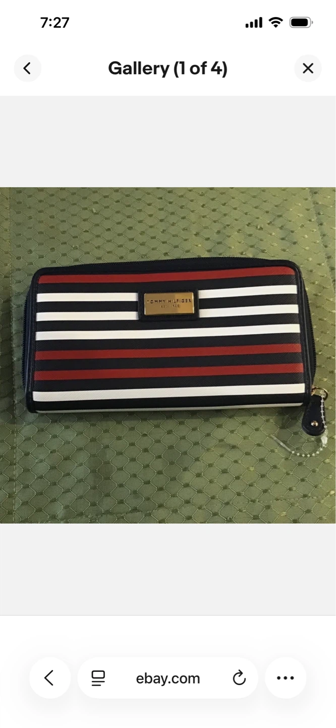 Tommy Hilfiger Striped Zip Around Wallet