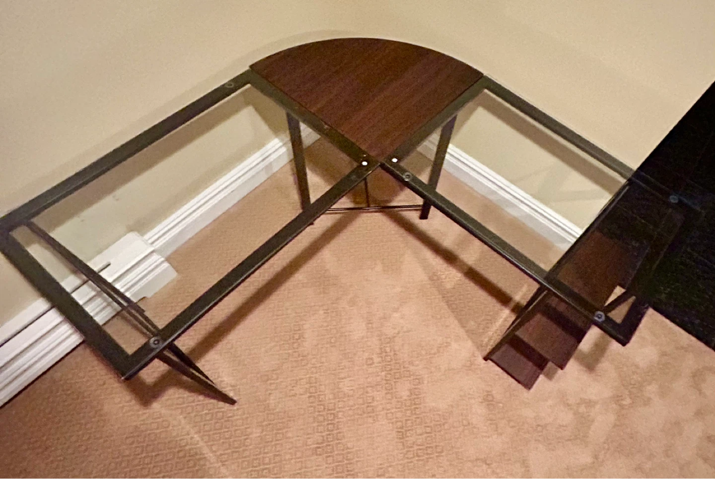 Glass Corner Desk with Shelves - photo 3