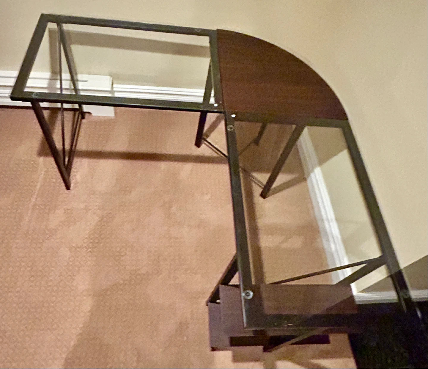 Glass Corner Desk with Shelves - photo 2