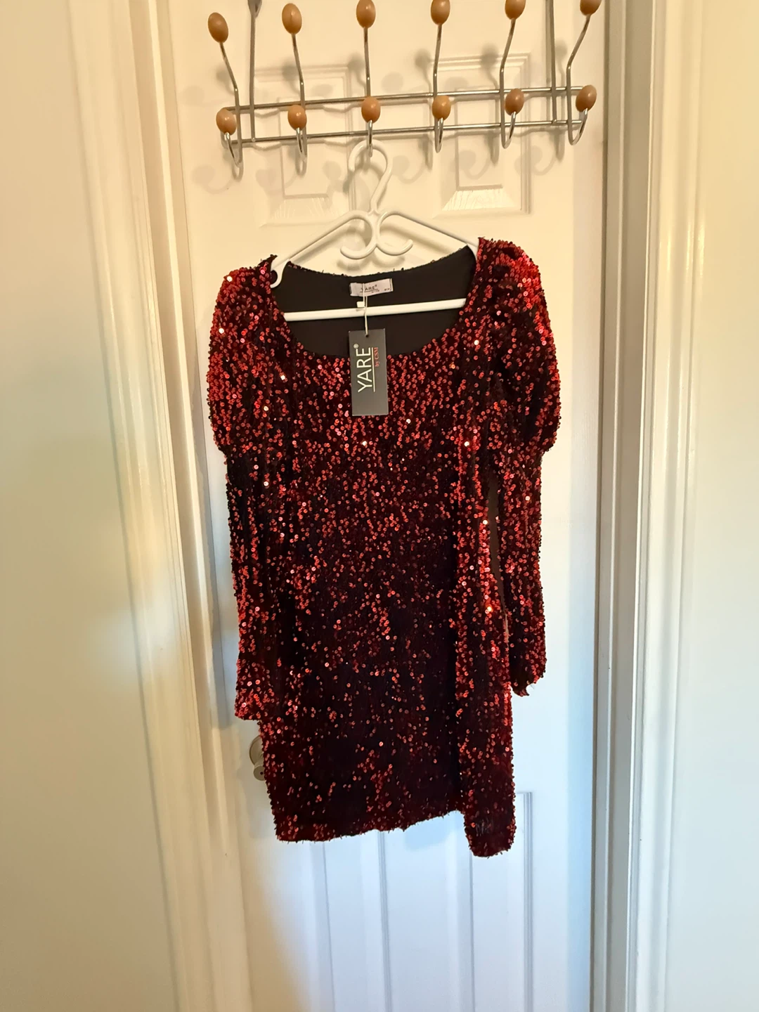 Yare Red Sequin Dress Size Medium