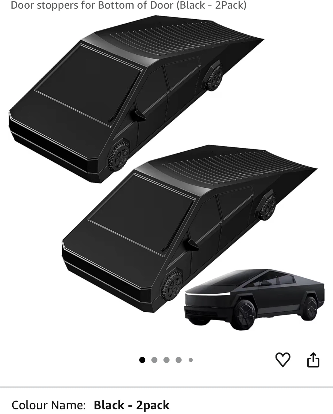 Black Car-Shaped Door Stoppers (2 Pack)