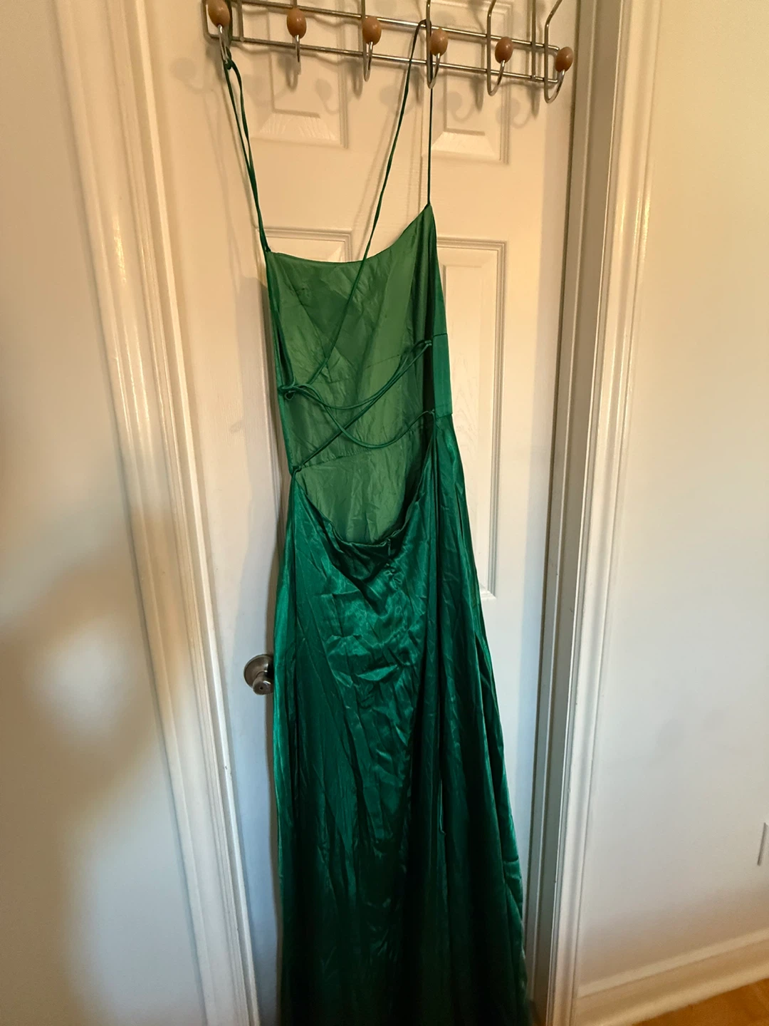 Emerald Green Satin Gown
