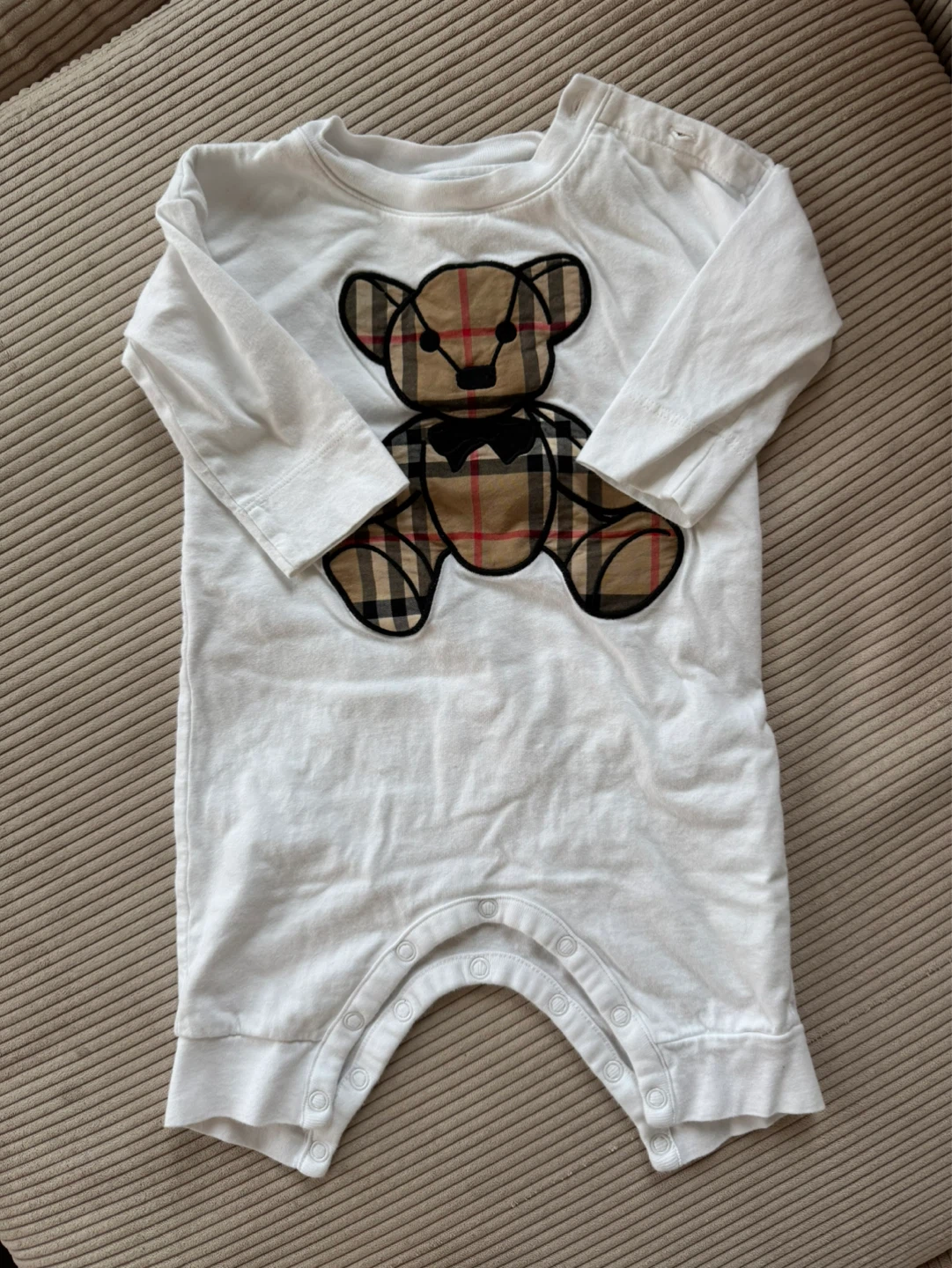 Burberry Baby Romper with Teddy Bear