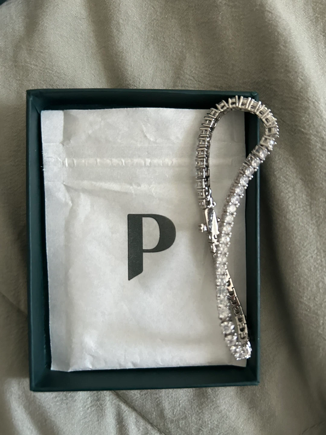 Rhodium Plated Tennis Bracelet with Cubic zirconia