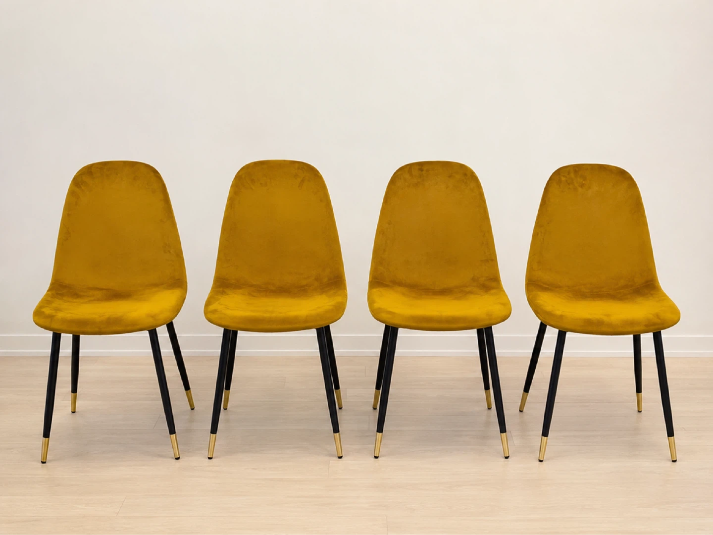 Yellow Velvet Dining Chairs (Set of 4)