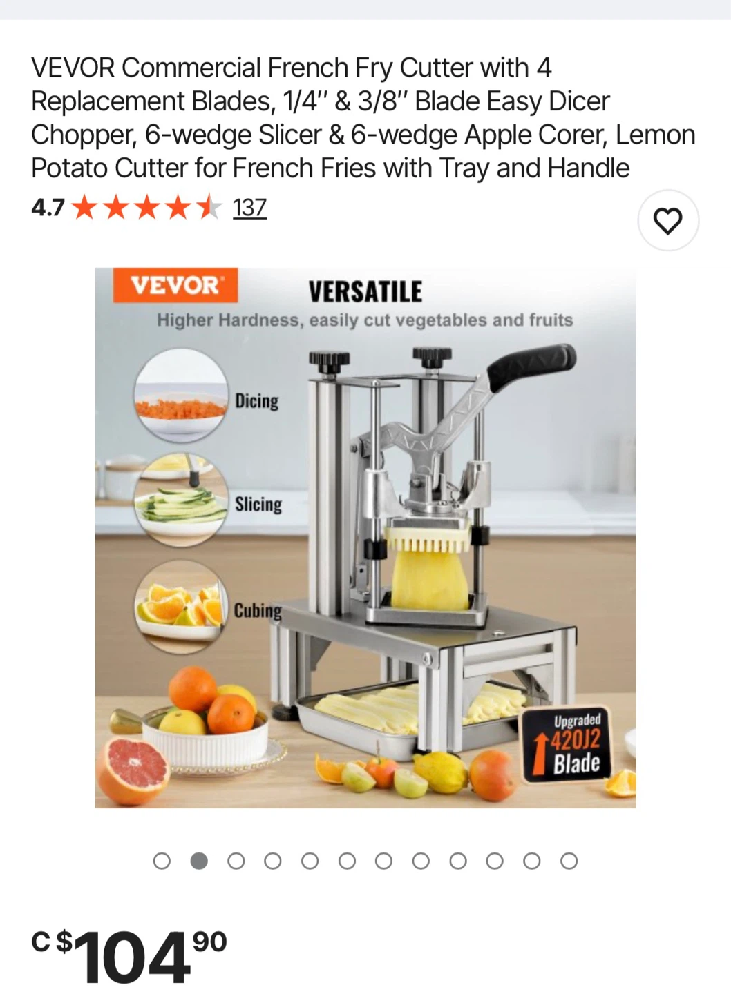 VEVOR Commercial French Fry Cutter - photo 4