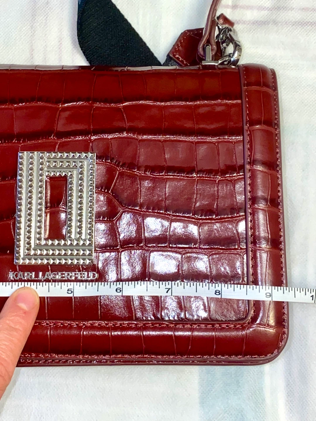 Karl Lagerfeld Red Croc Embossed Handbag - photo 2
