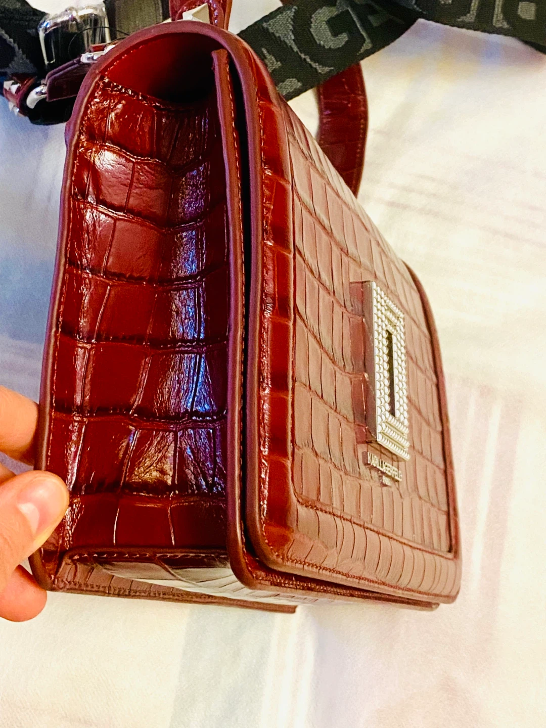 Karl Lagerfeld Red Croc Embossed Handbag - photo 4