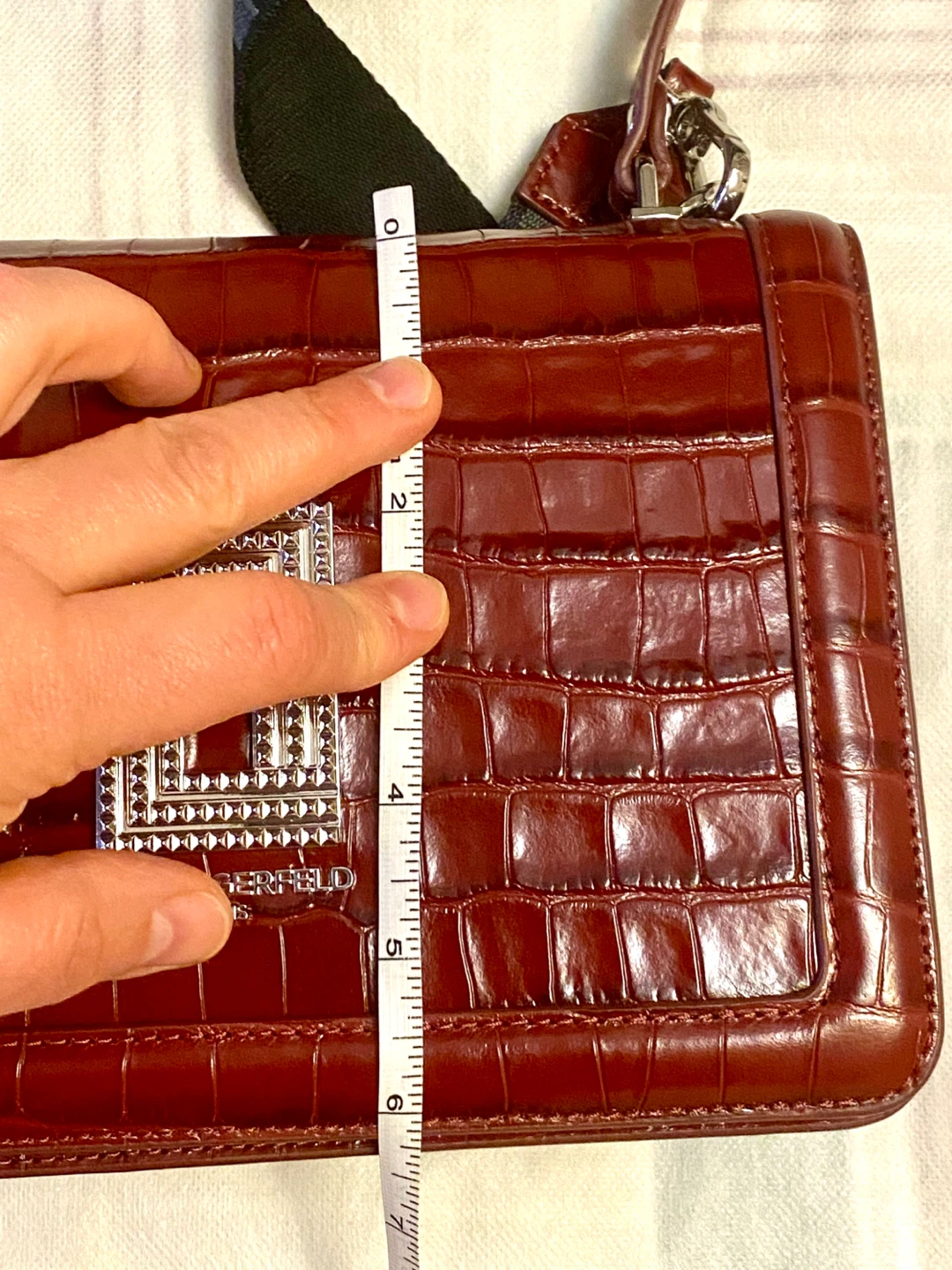 Karl Lagerfeld Red Croc Embossed Handbag - photo 3