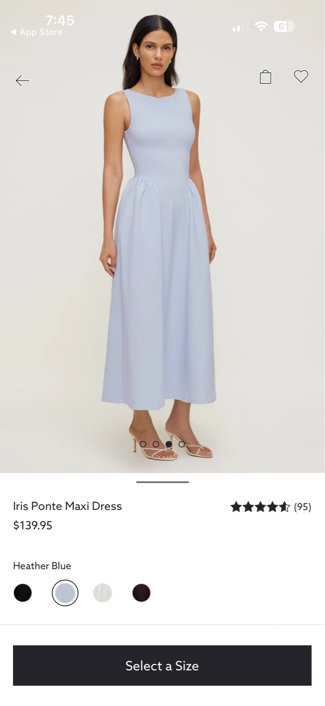 Iris Ponte Maxi Dress - Heather Blue XS - photo 3