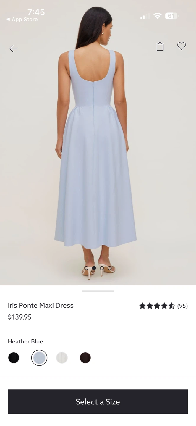 Iris Ponte Maxi Dress - Heather Blue XS - photo 2