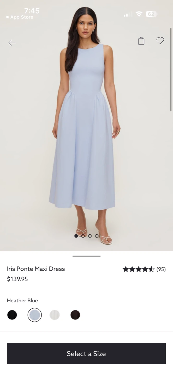 Iris Ponte Maxi Dress - Heather Blue XS