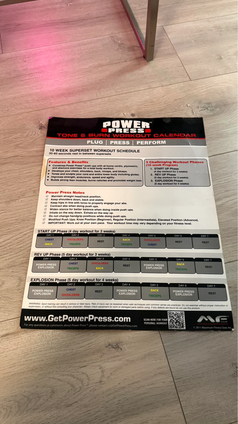 Power Press Complete Pushup Training System - photo 4