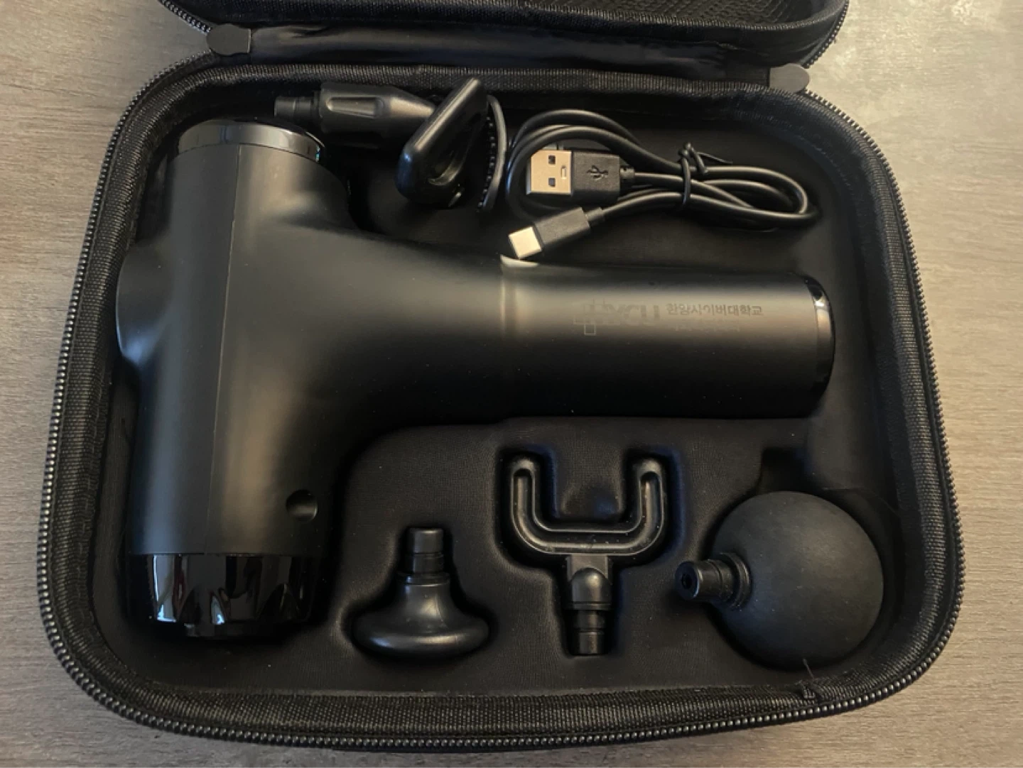 Black Massage Gun with Attachments and Case - photo 3