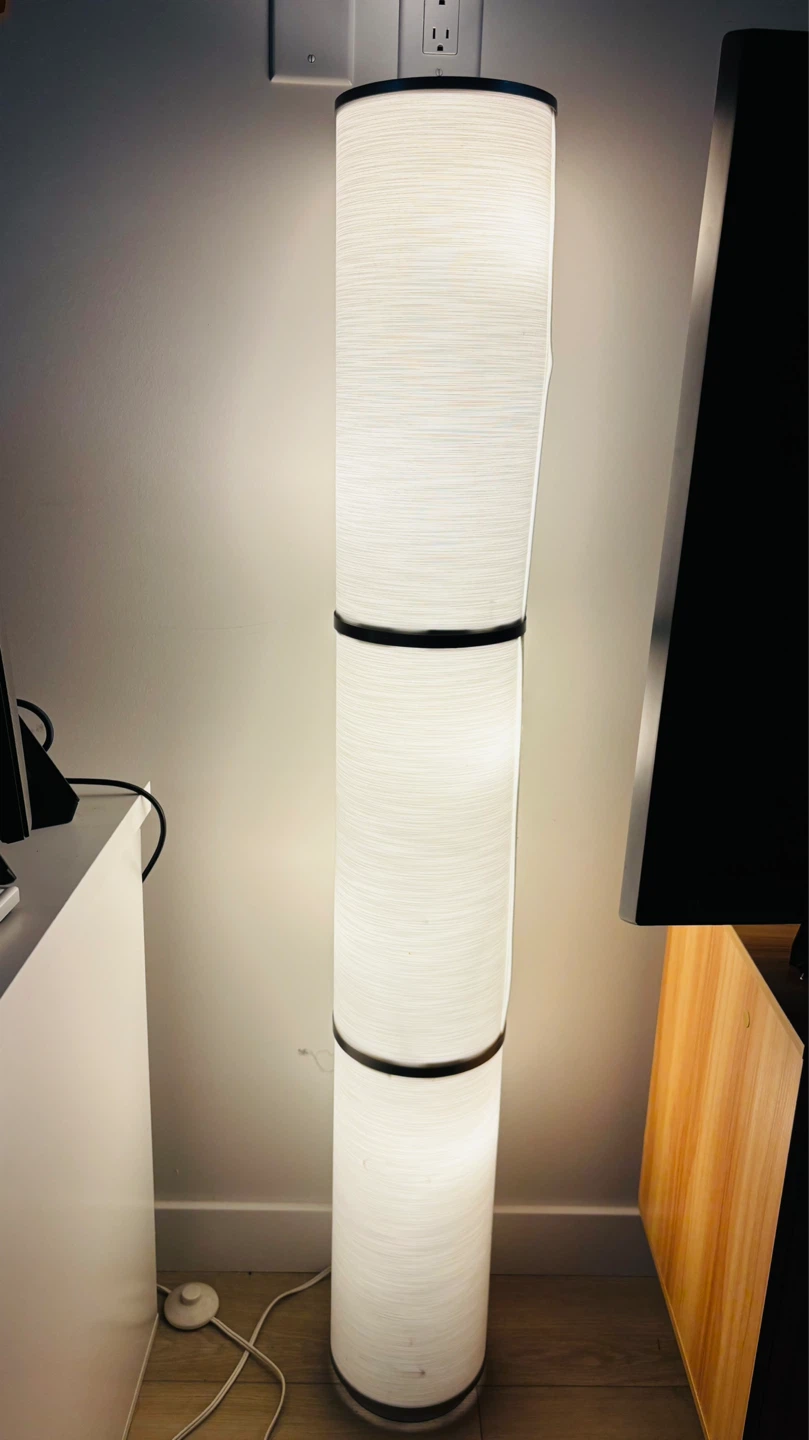 Modern White Cylinder Floor Lamp