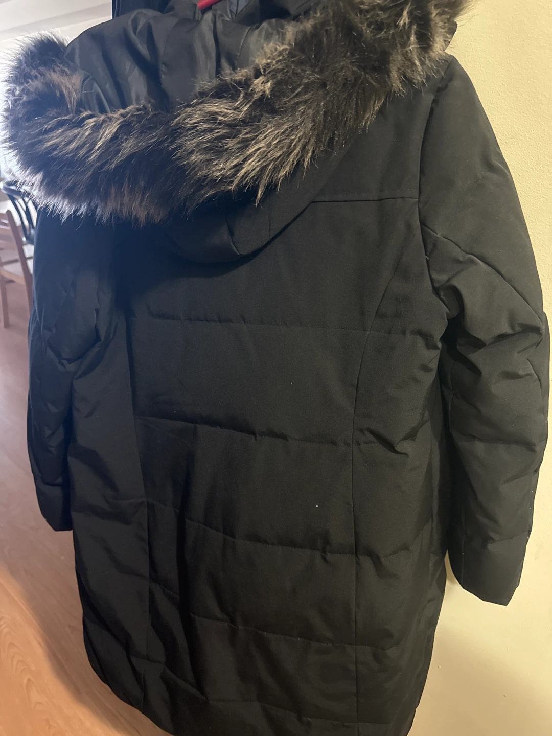 Cleo Black Puffer Coat with Faux Fur Hood - photo 2