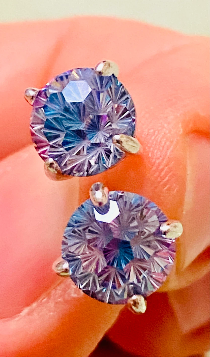 Sparkly Stud Earrings. Sterling Silver - photo 2
