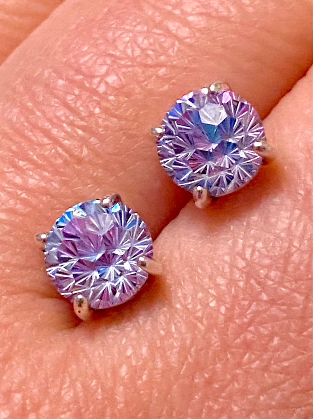 Sparkly Stud Earrings. Sterling Silver