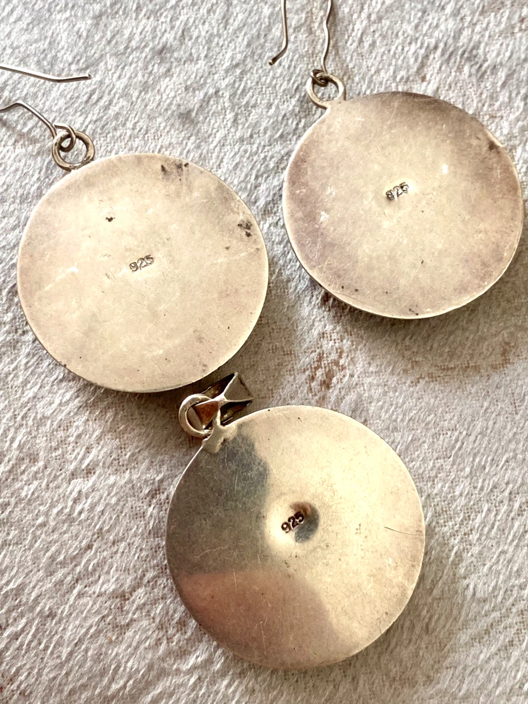 Sterling Silver Turquoise Pendant and Earrings Set - photo 3