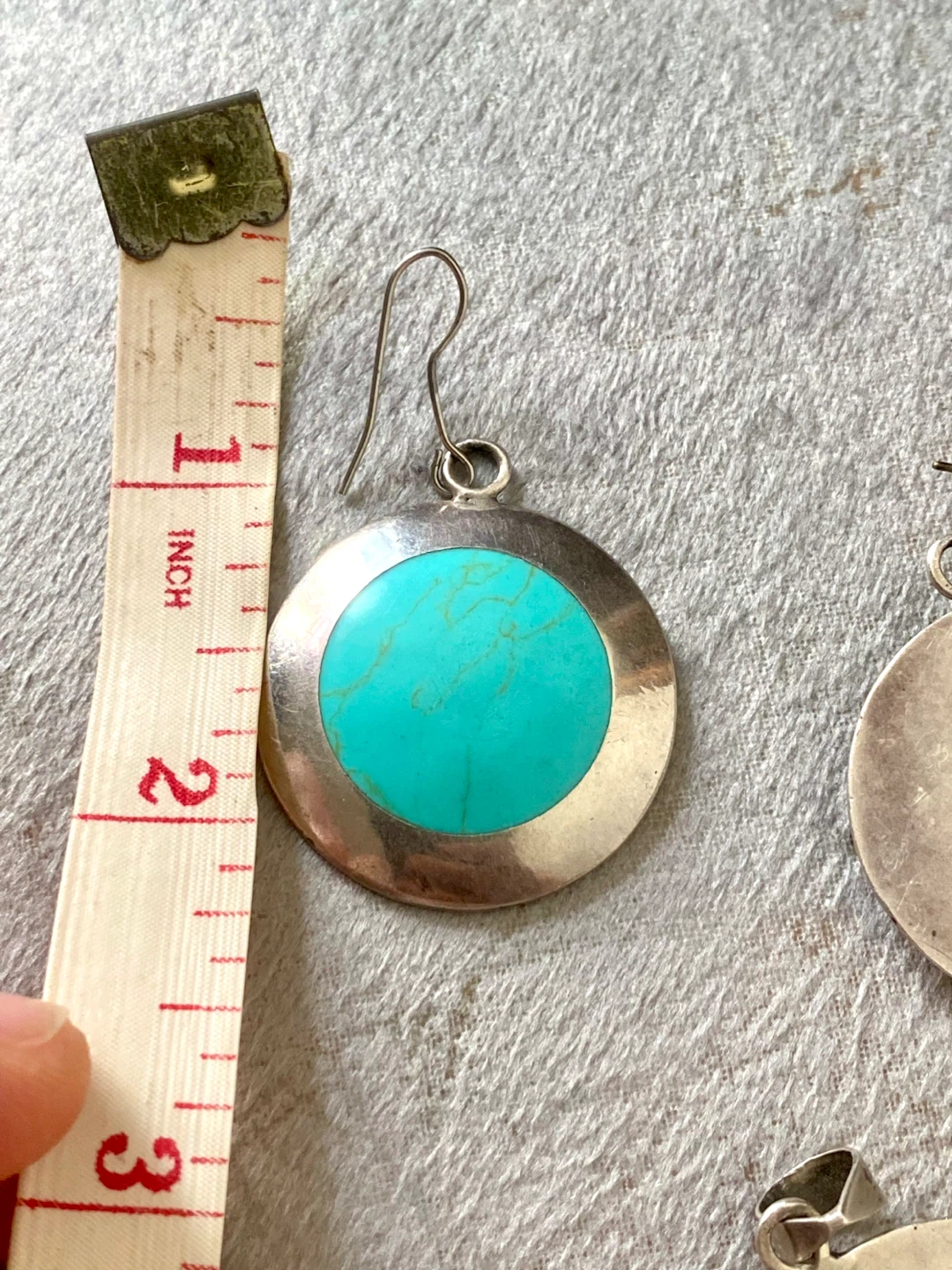 Sterling Silver Turquoise Pendant and Earrings Set - photo 5