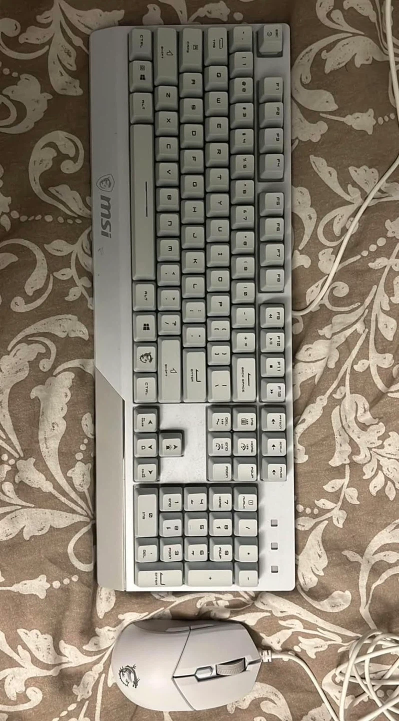 MSI White Gaming Keyboard and Mouse Combo