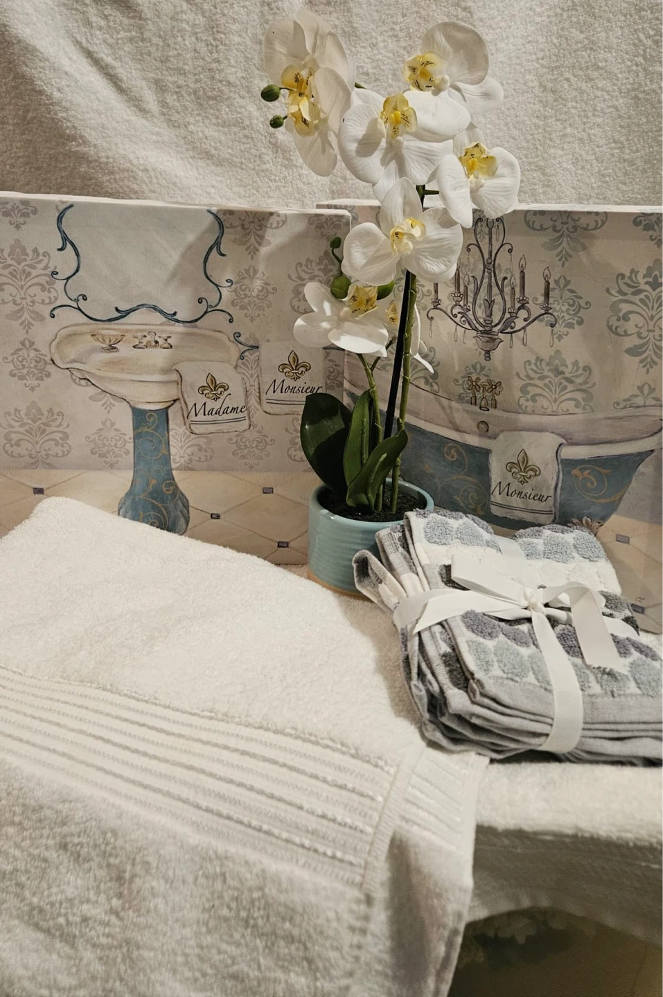 Bathroom Decor Set Turquoise & White 5 Item Bundle - photo 2