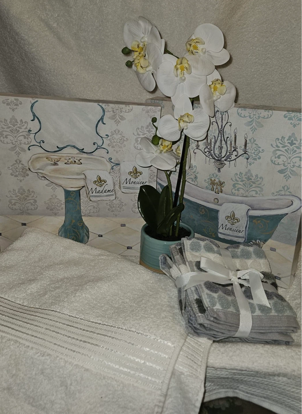 Bathroom Decor Set Turquoise & White 5 Item Bundle - photo 3