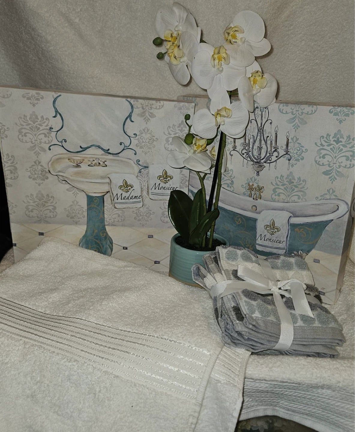 Bathroom Decor Set Turquoise & White 5 Item Bundle - photo 5