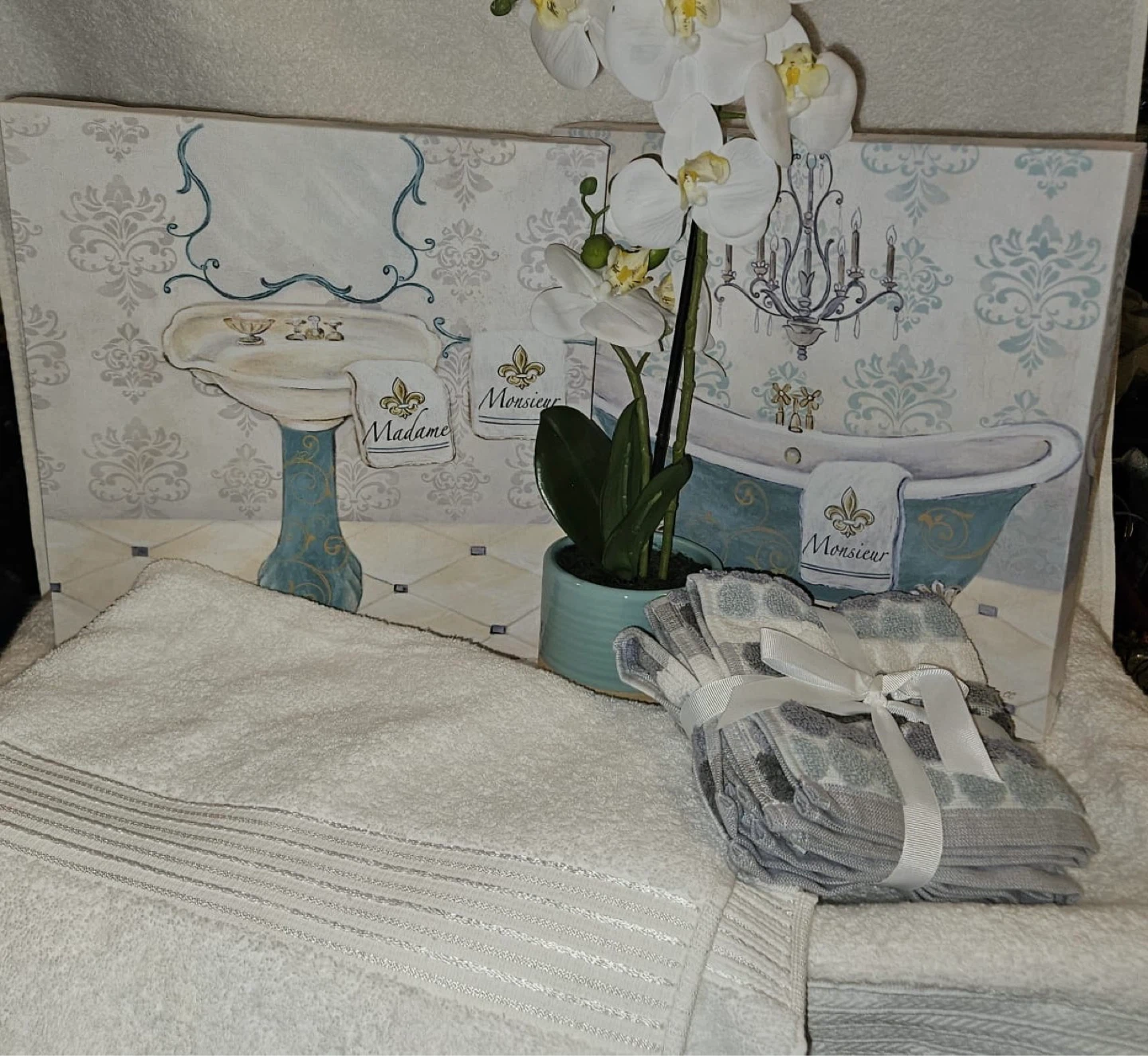 Bathroom Decor Set Turquoise & White 5 Item Bundle - photo 4