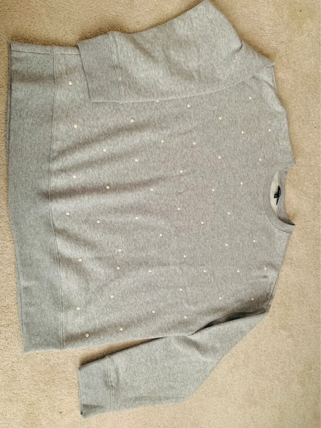 George Grey Pearl Detail Sweatshirt - Size 1X