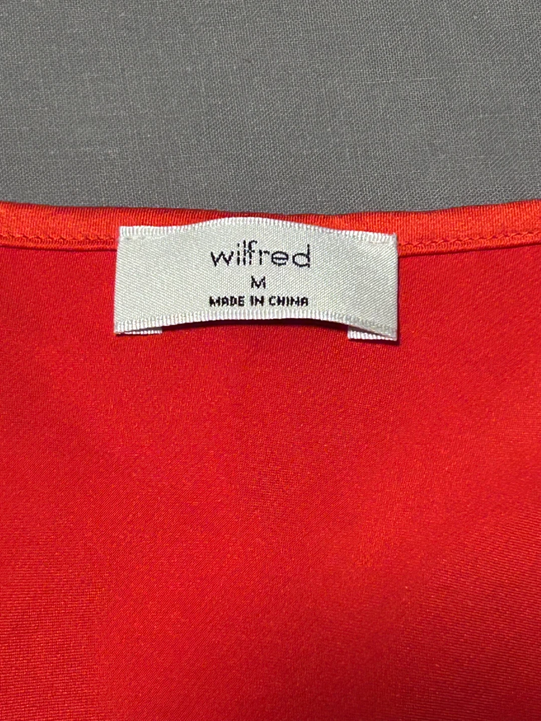 Wilfred Red Satin Ruffle Tie Front Top Size Medium - photo 3
