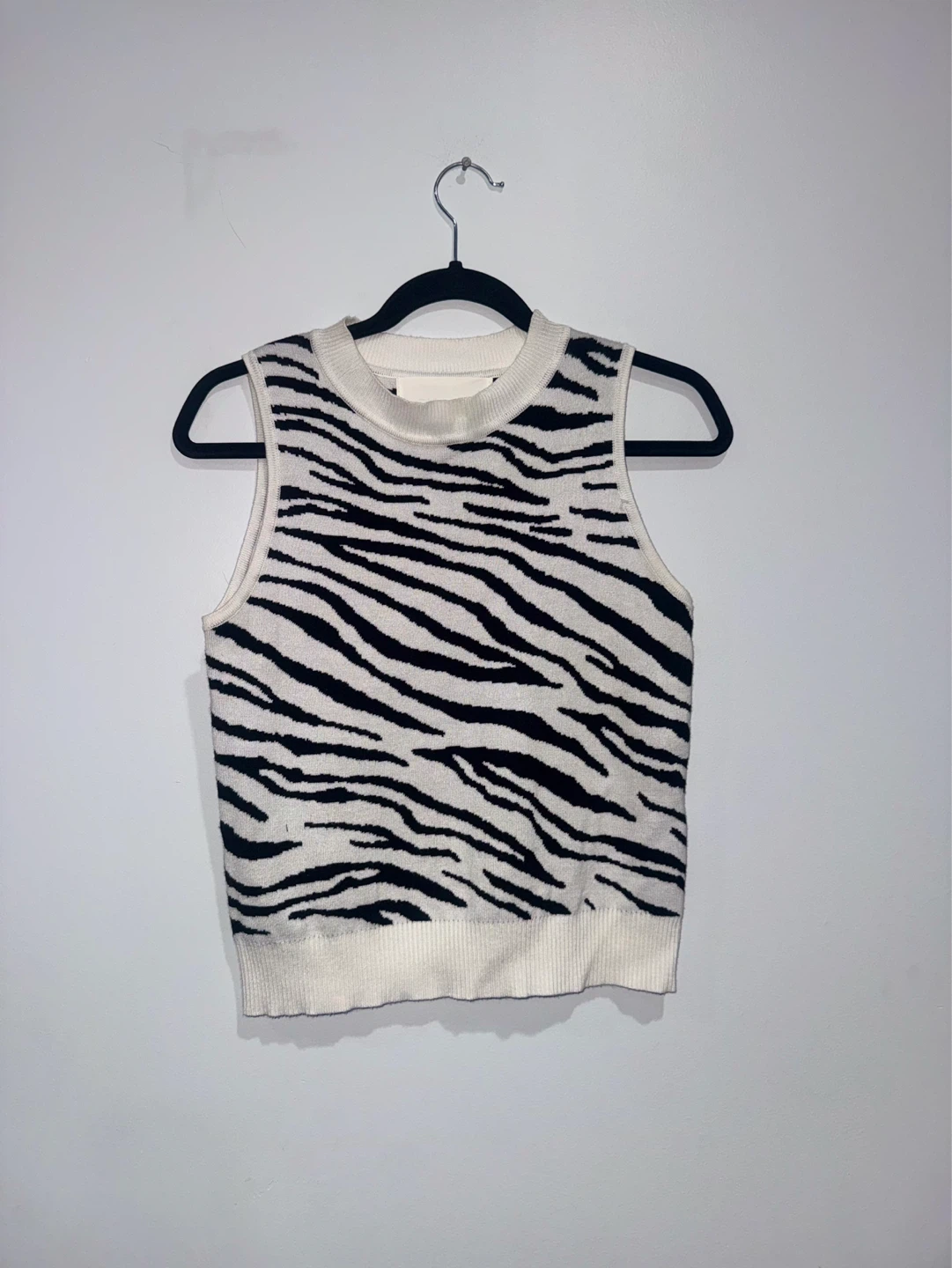 Pink Martini Zebra Print Sleeveless Sweater Top