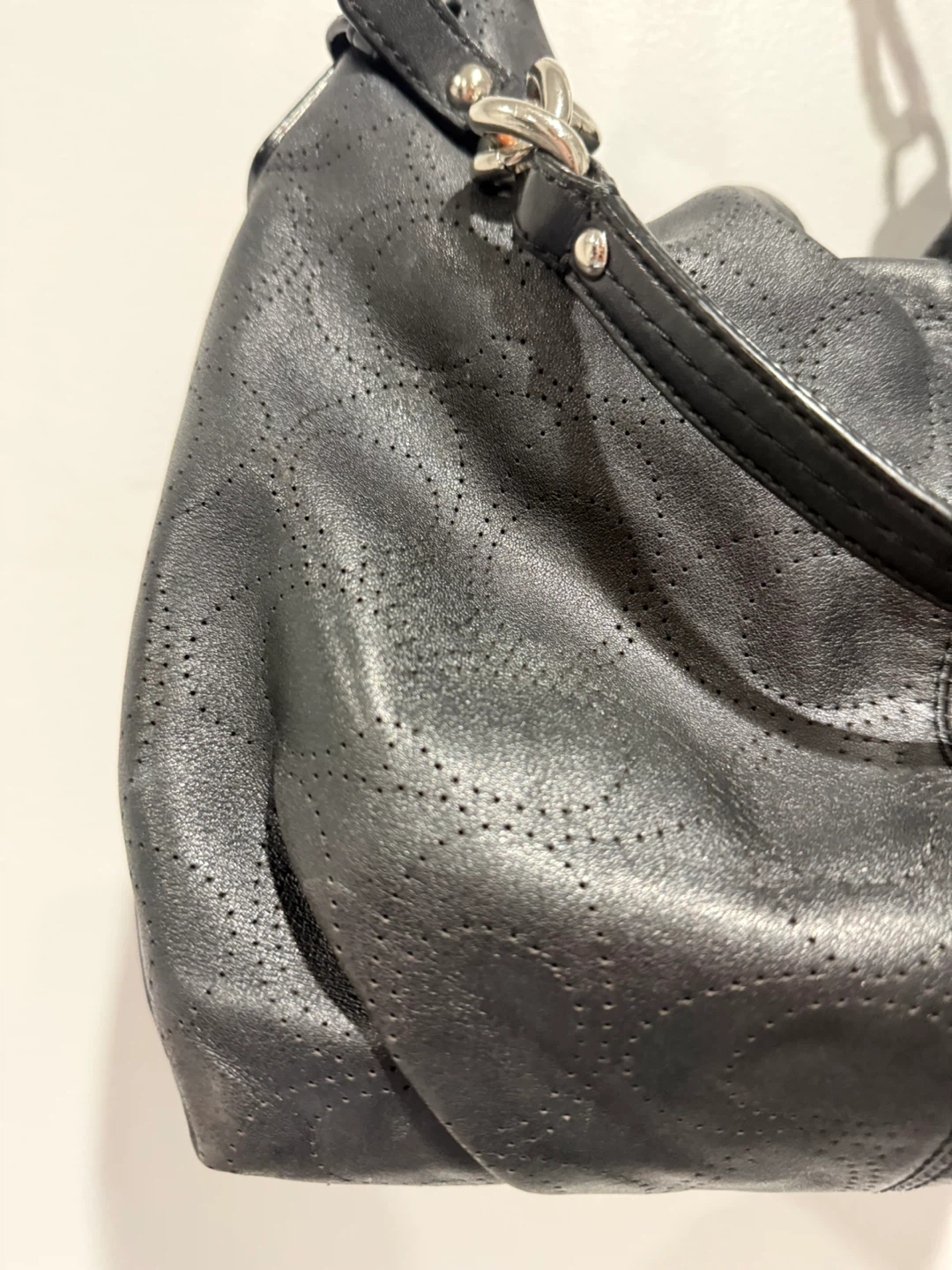 Vintage coach Black Leather Hobo Handbag - photo 3