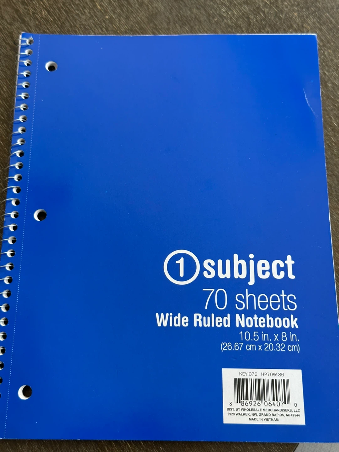 Wide Ruled Notebook
