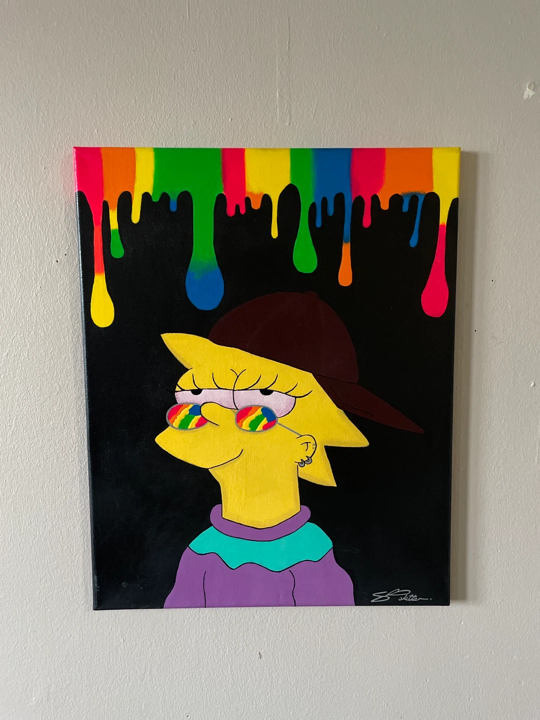 Acrylic Painting of Lisa Simpson