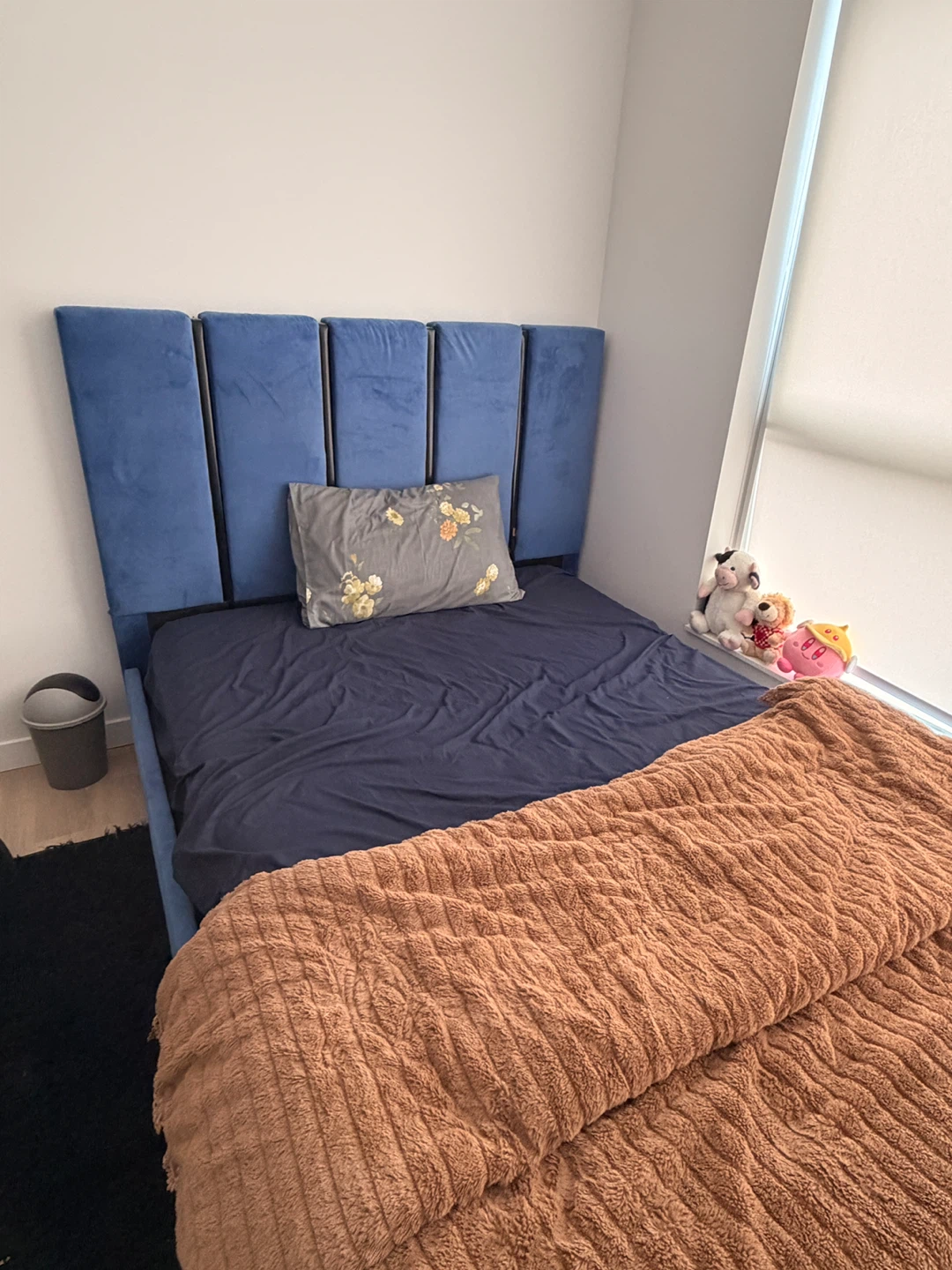 Blue Upholstered Queen Size Bed Frame - photo 2