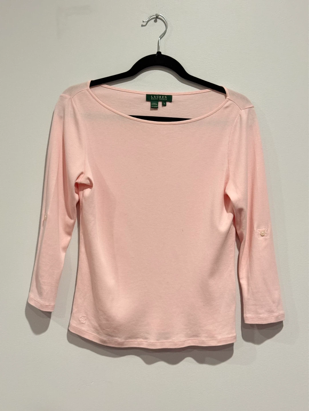 Lauren Ralph Lauren Pink 100% Cotton Long Sleeve Top Size S