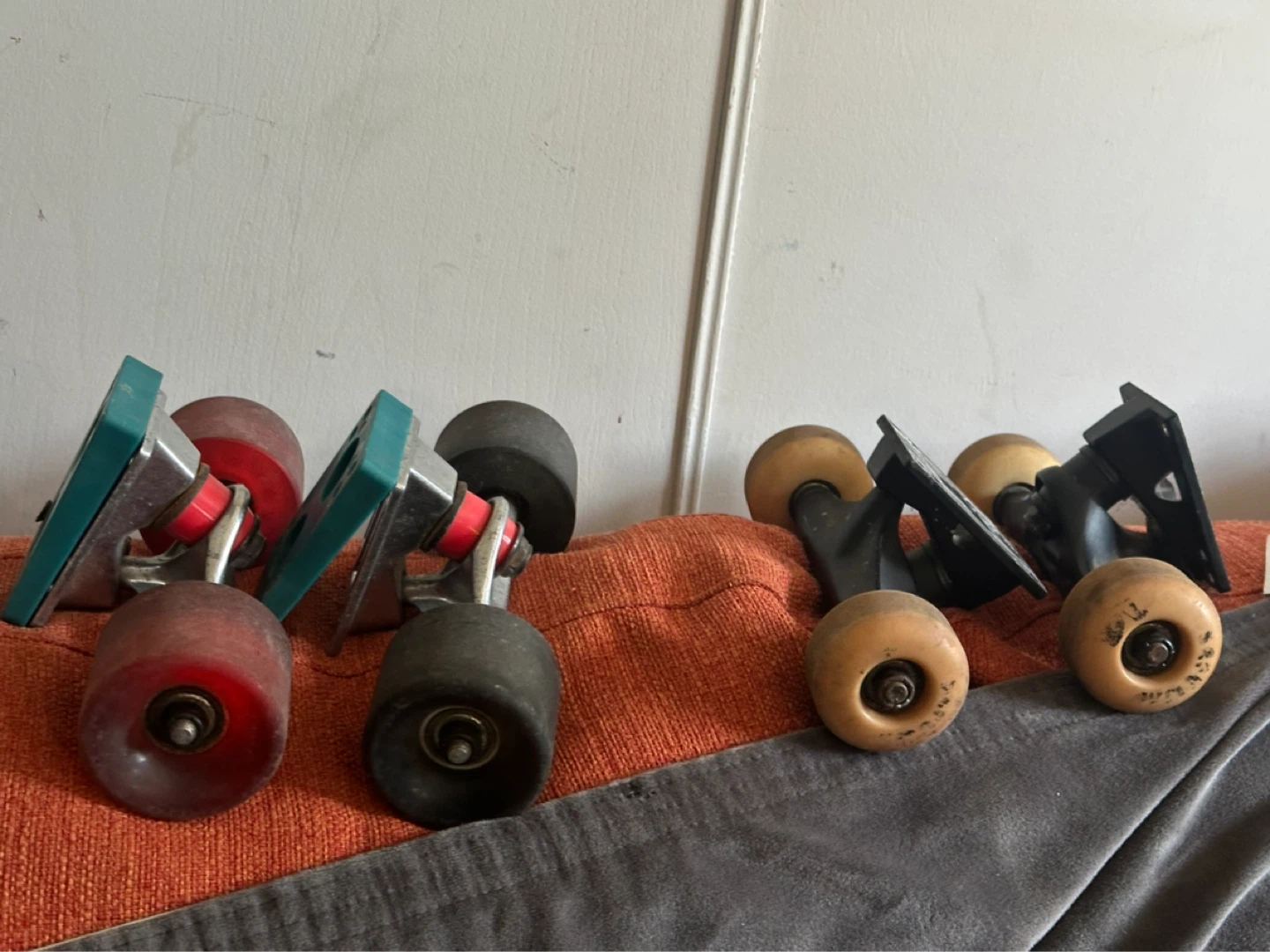Vintage skate trucks and wheels